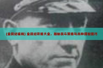 (全战纪骗局) 全战纪攻略大全，揭秘战斗策略与兵种搭配技巧