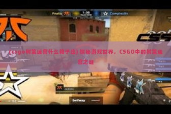 (csgo树篱迷宫什么箱子出) 探秘游戏世界，CSGO中的树篱迷宫之谜